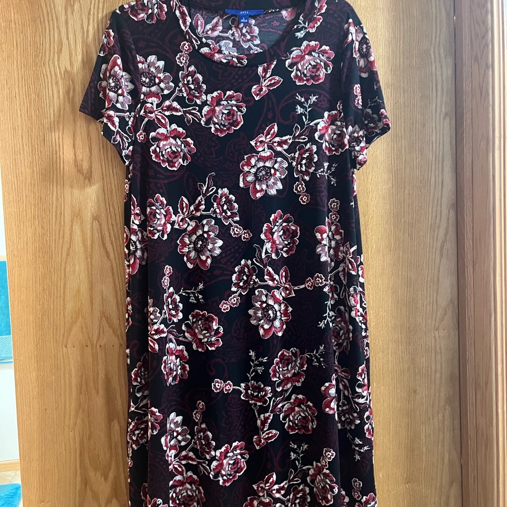 Apt. 9 Red and Black Midi  Dress